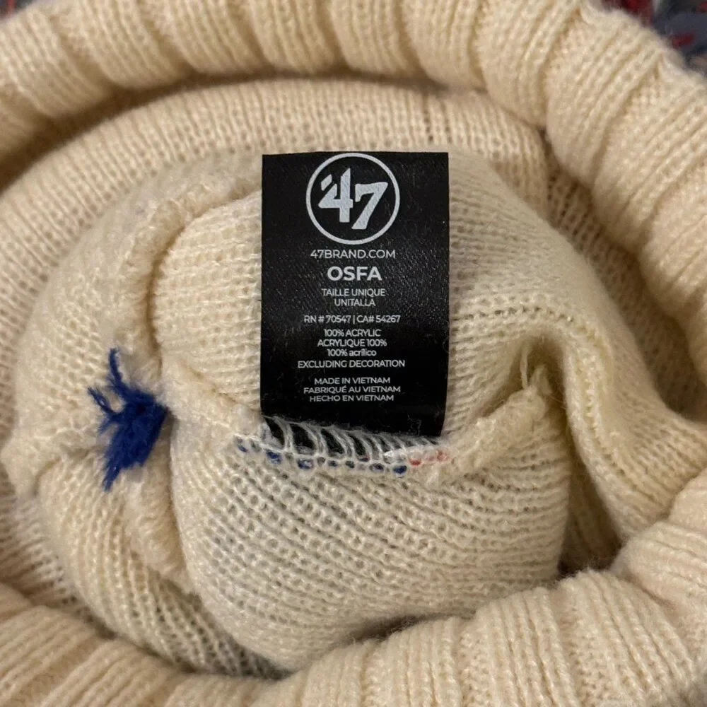 Philadelphia 76ers America 250 '47 Cream Tavern Cuffed Knit Winter Hat Pom OSFA